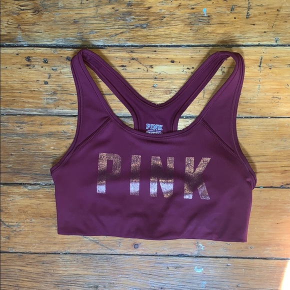 PINK Victoria secret gym top.  Burgundy color. - Picture 1 of 5
